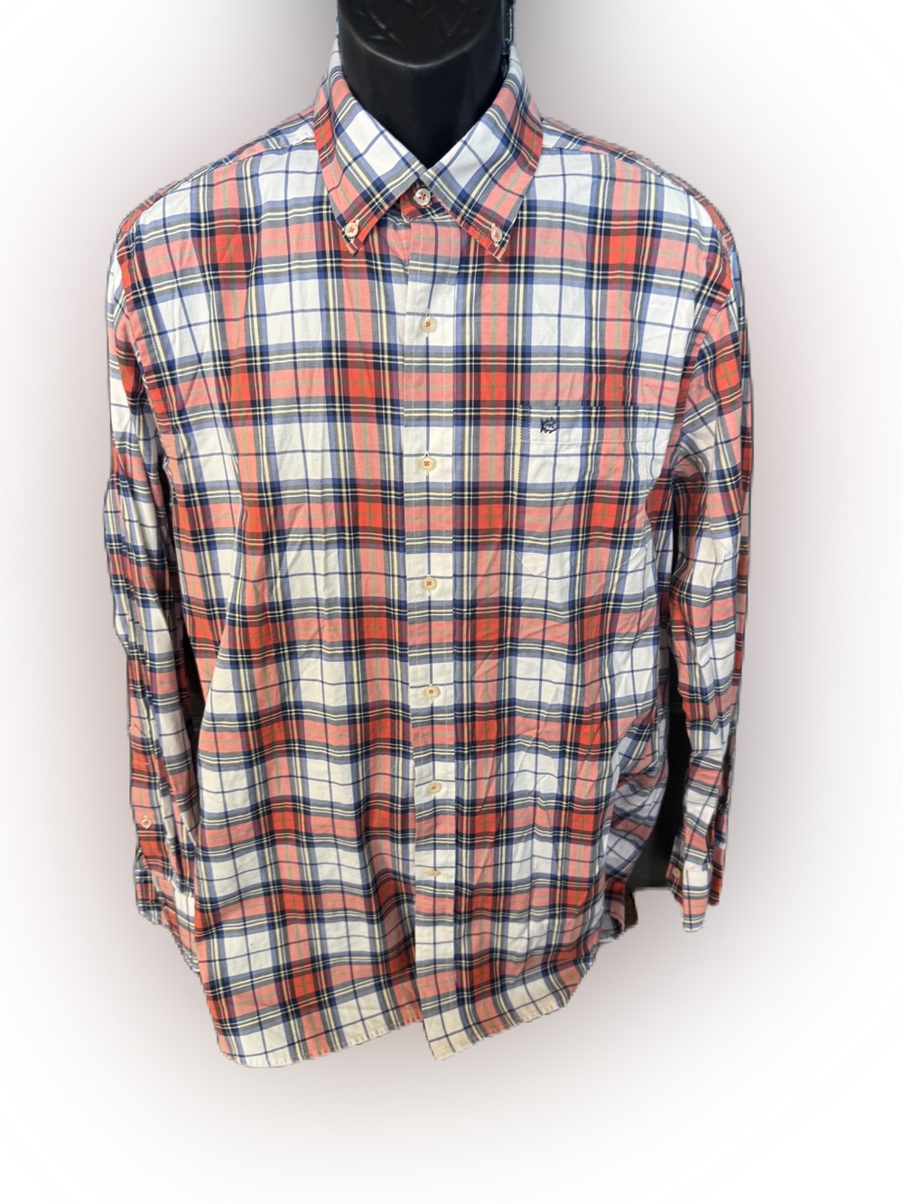 Southern Tide Classic Fit Men’s Long Sleeve Button Down Plaid Shirt. Large